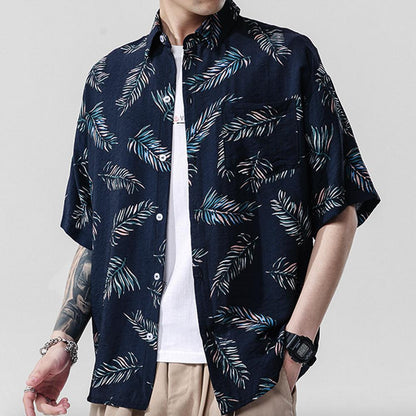 Mens Loose Fit Summer Floral Hawaiian Shirt - Premium Dress Shirts from 5th & Barnett Creative Fashions - Just $38.99! Shop now at 5th & Barnett Creative Fashions 