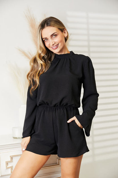 Culture Code Full Size Open Back Romper with Pockets - Premium Bodysuits from 5th & Barnett Online Boutique - Just $35.99! Shop now at 5th & Barnett Online Boutique 