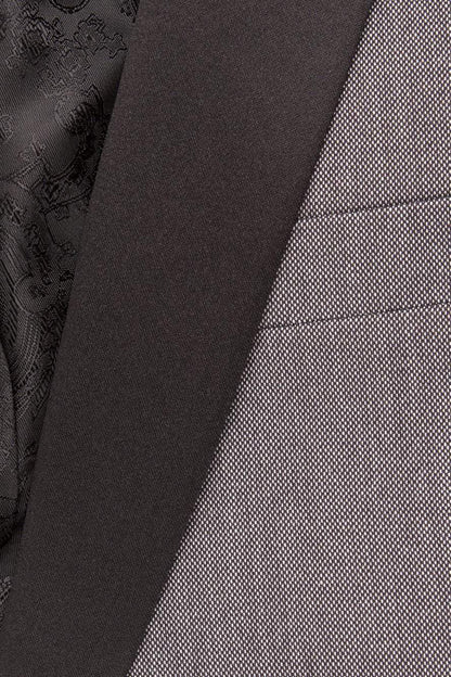 "Sebastian" Grey Pindot Tuxedo Jacket Shawl (Separates)