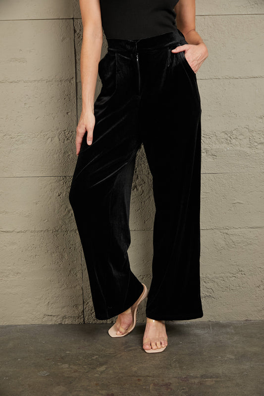 Double Take Loose Fit High Waist Pants with Pockets - Premium Pants from 5th & Barnett Online Boutique - Just $19.99! Shop now at 5th & Barnett Online Boutique 