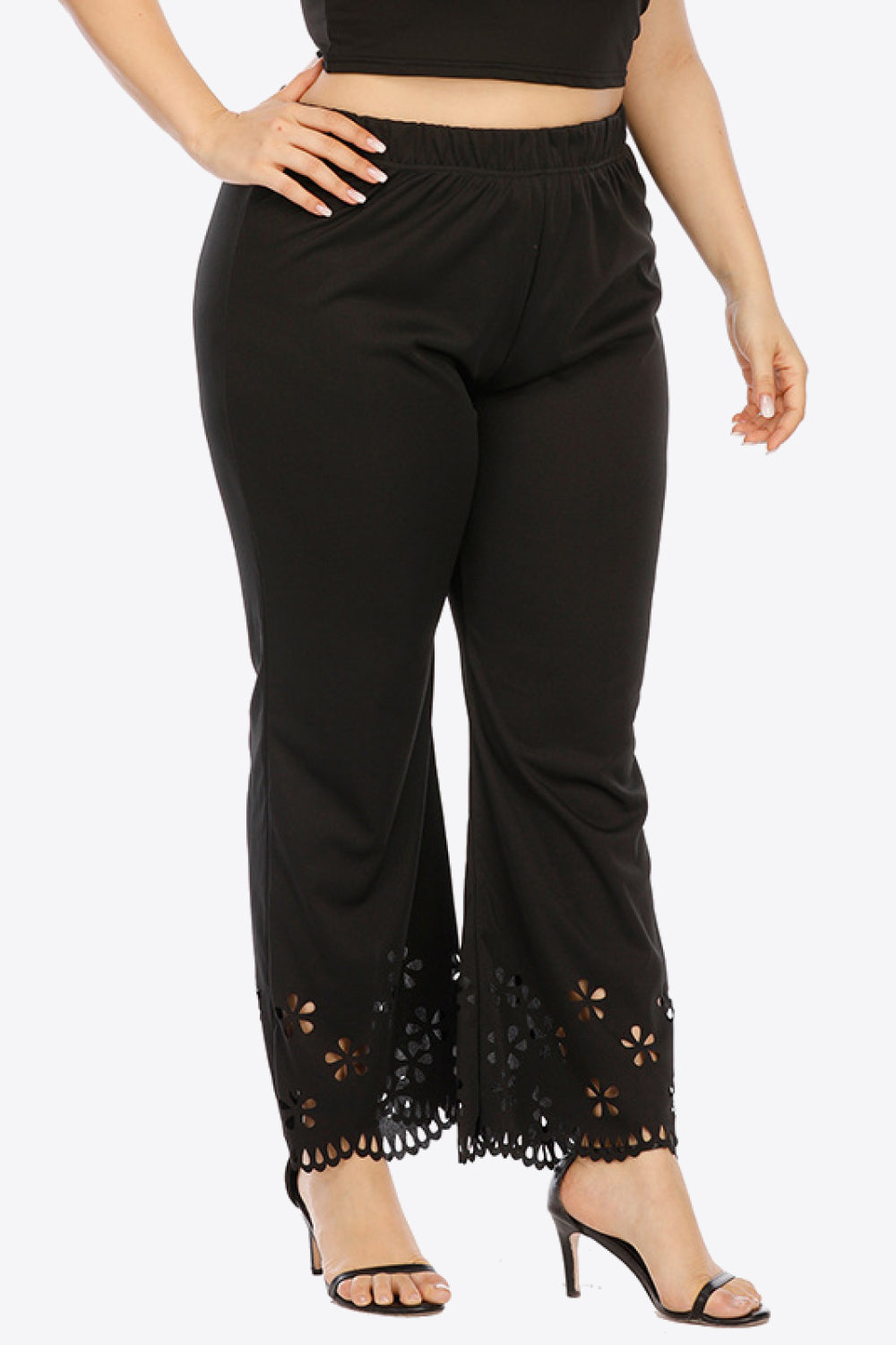 Plus Size Openwork Elastic Waist Pants - Premium Women's Clothing from 5th & Barnett Creative Fashions - Just $19.99! Shop now at 5th & Barnett Creative Fashions 