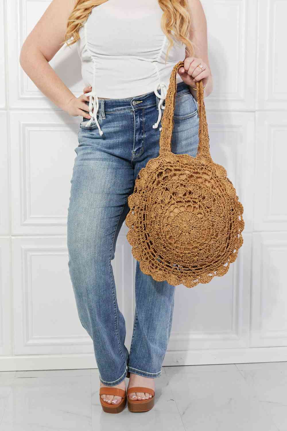 Justin Taylor Brunch Time Straw Rattan Handbag - Premium  from 5th & Barnett Creative Fashions - Just $42.99! Shop now at 5th & Barnett Creative Fashions 