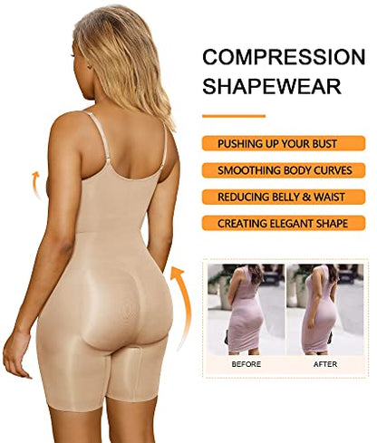 SHAPERX Bodysuit for Women Tummy Control Shapewear Seamless Sculpting Thong Body Shaper Tank Top,SZ5215-Black-S/M - Premium Lingerie & Underwear from 5th & Barnett Creative Fashions - Just $35.99! Shop now at 5th & Barnett Creative Fashions 