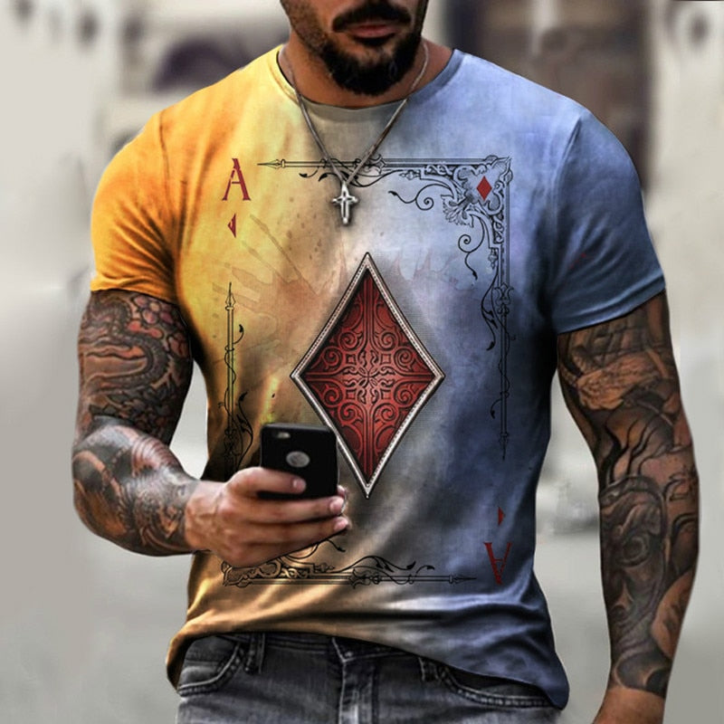 Fashion Playing Cards Lattice Square 3D Print Men's T-Shirts - Premium  from 500 products - Just $29.99! Shop now at 5th & Barnett Creative Fashions 