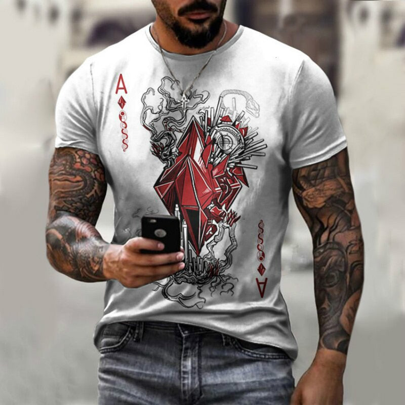 Fashion Playing Cards Lattice Square 3D Print Men's T-Shirts - Premium  from 500 products - Just $29.99! Shop now at 5th & Barnett Creative Fashions 