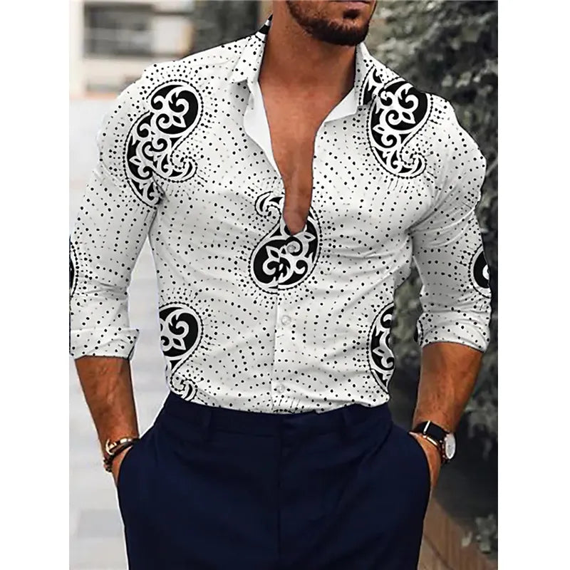 Luxury Shirt Casual Lattice Print - Premium Men's Clothing from 5th & Barnett Creative Fashions - Just $35.99! Shop now at 5th & Barnett Online Boutique 