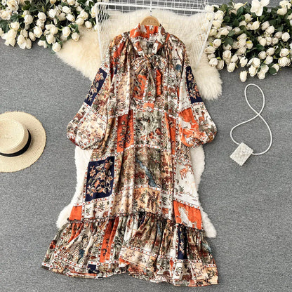 Long Sleeve Casual Loose Print Dress - Premium Women's Clothing from 5th & Barnett Creative Fashions - Just $42.99! Shop now at 5th & Barnett Online Boutique 