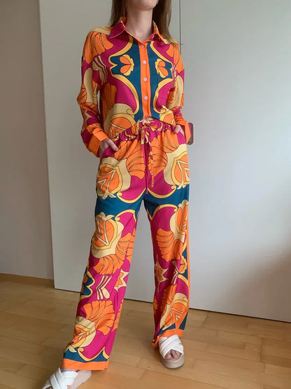 Bat Sleeve Floral Printed Wide leg Pant Suit - Premium Women's Clothing from 5th & Barnett Creative Fashions - Just $25.99! Shop now at 5th & Barnett Online Boutique 