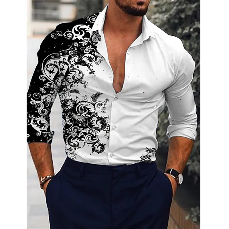 Luxury Shirt Casual Lattice Print - Premium Men's Clothing from 5th & Barnett Creative Fashions - Just $35.99! Shop now at 5th & Barnett Online Boutique 