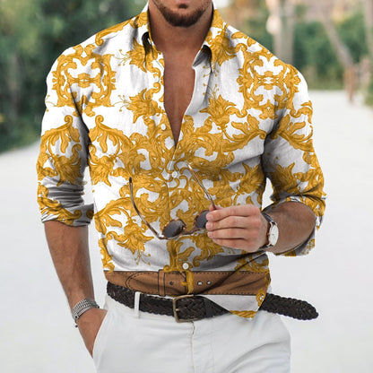 D Baroque Long Sleeve Luxury Social Shirt - Premium Men's Clothing from 500 products - Just $29.99! Shop now at 5th & Barnett Creative Fashions 