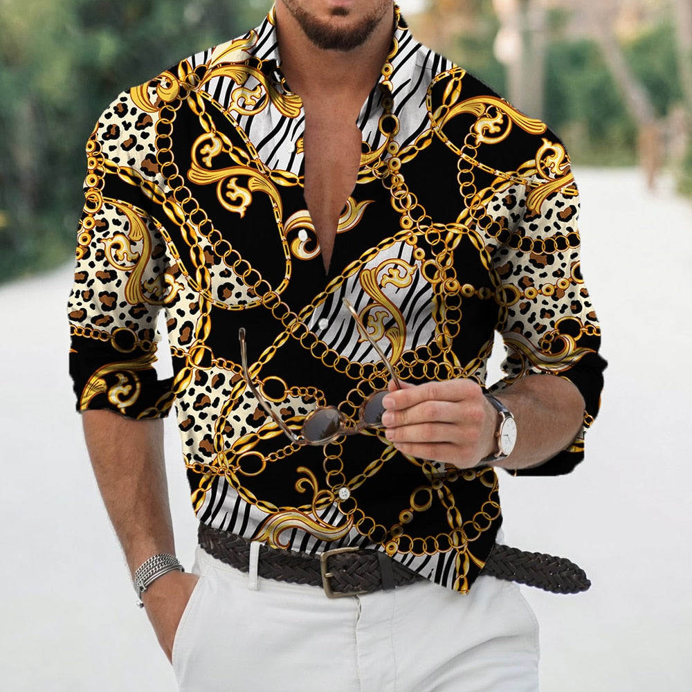 D Baroque Long Sleeve Luxury Social Shirt - Premium Men's Clothing from 500 products - Just $29.99! Shop now at 5th & Barnett Creative Fashions 