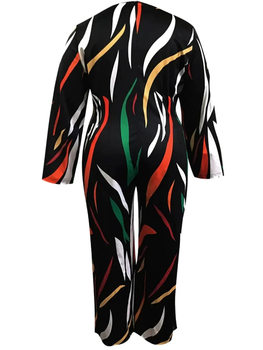 V Neck Mixed Print Wide Leg Jumpsuits - Premium Women's Clothing from 5th & Barnett Creative Fashions - Just $29.99! Shop now at 5th & Barnett Online Boutique 