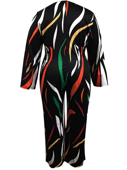 V Neck Mixed Print Wide Leg Jumpsuits - Premium Women's Clothing from 5th & Barnett Creative Fashions - Just $29.99! Shop now at 5th & Barnett Online Boutique 