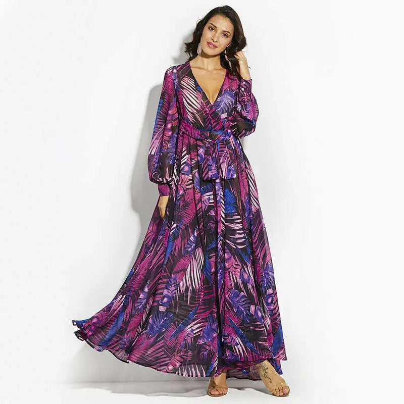 Printed Pleated  Long Sleeve Dress - Premium Women's Clothing from 5th & Barnett Online Boutique - Just $22.99! Shop now at 5th & Barnett Online Boutique 