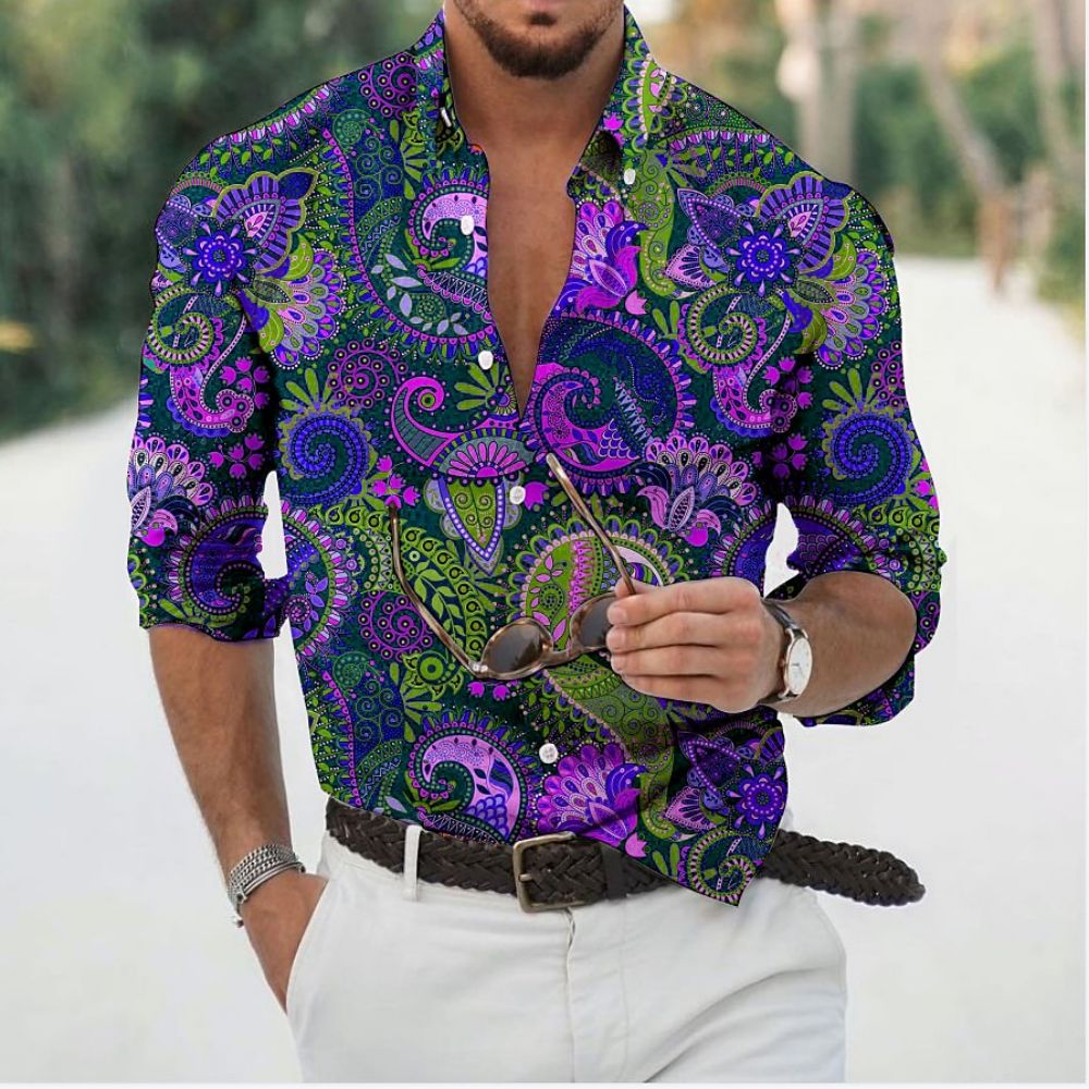 D Baroque Long Sleeve Luxury Social Shirt - Premium Men's Clothing from 500 products - Just $29.99! Shop now at 5th & Barnett Creative Fashions 