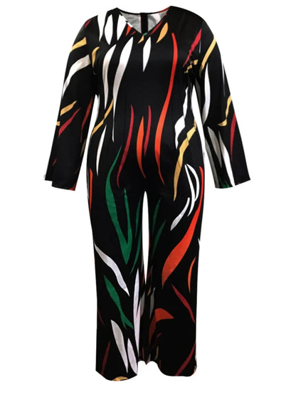 V Neck Mixed Print Wide Leg Jumpsuits - Premium Women's Clothing from 5th & Barnett Creative Fashions - Just $29.99! Shop now at 5th & Barnett Online Boutique 