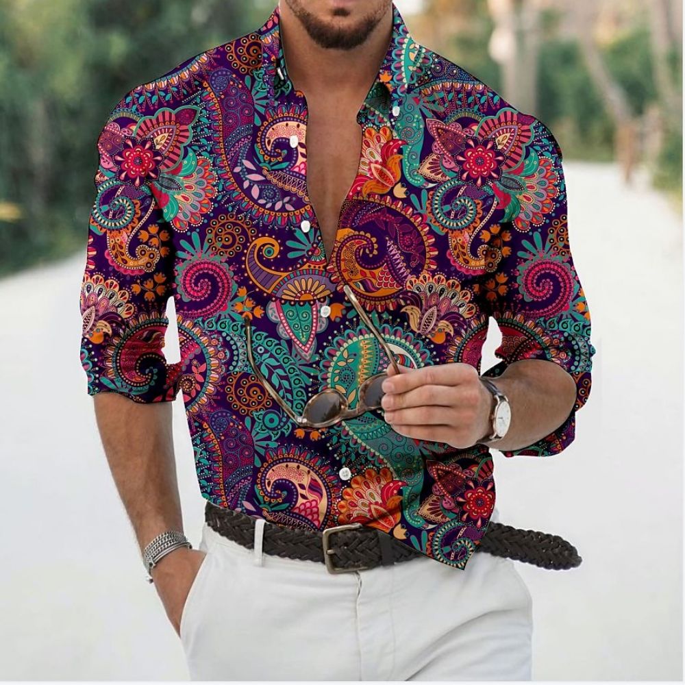 D Baroque Long Sleeve Luxury Social Shirt - Premium Men's Clothing from 500 products - Just $29.99! Shop now at 5th & Barnett Creative Fashions 