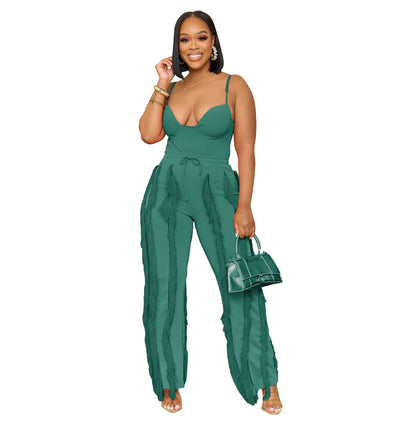 OFF SHOULDER SOLID COLOR SMOCKED JUMPSUIT - Premium  from 500 products - Just $44.99! Shop now at 5th & Barnett Creative Fashions 