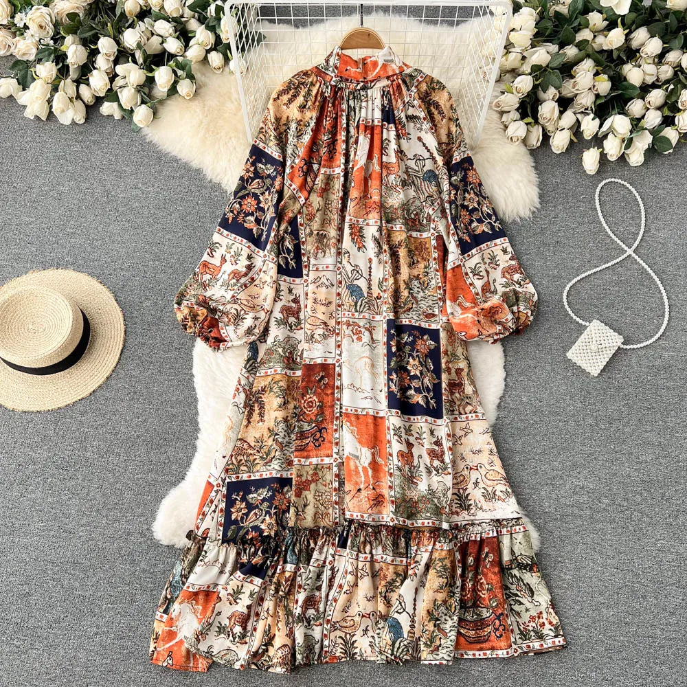 Long Sleeve Casual Loose Print Dress - Premium Women's Clothing from 5th & Barnett Creative Fashions - Just $42.99! Shop now at 5th & Barnett Online Boutique 