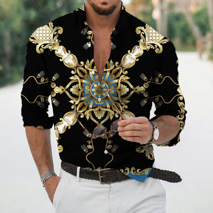 D Baroque Long Sleeve Luxury Social Shirt - Premium Men's Clothing from 500 products - Just $29.99! Shop now at 5th & Barnett Creative Fashions 