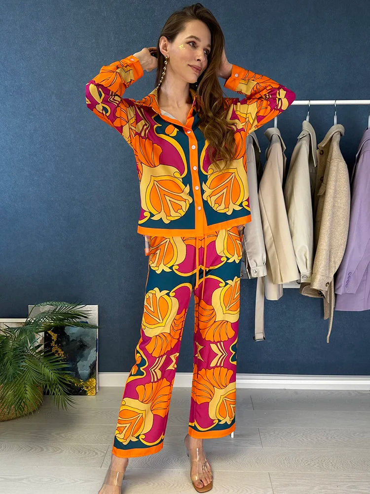 Bat Sleeve Floral Printed Wide leg Pant Suit - Premium Women's Clothing from 5th & Barnett Creative Fashions - Just $25.99! Shop now at 5th & Barnett Online Boutique 