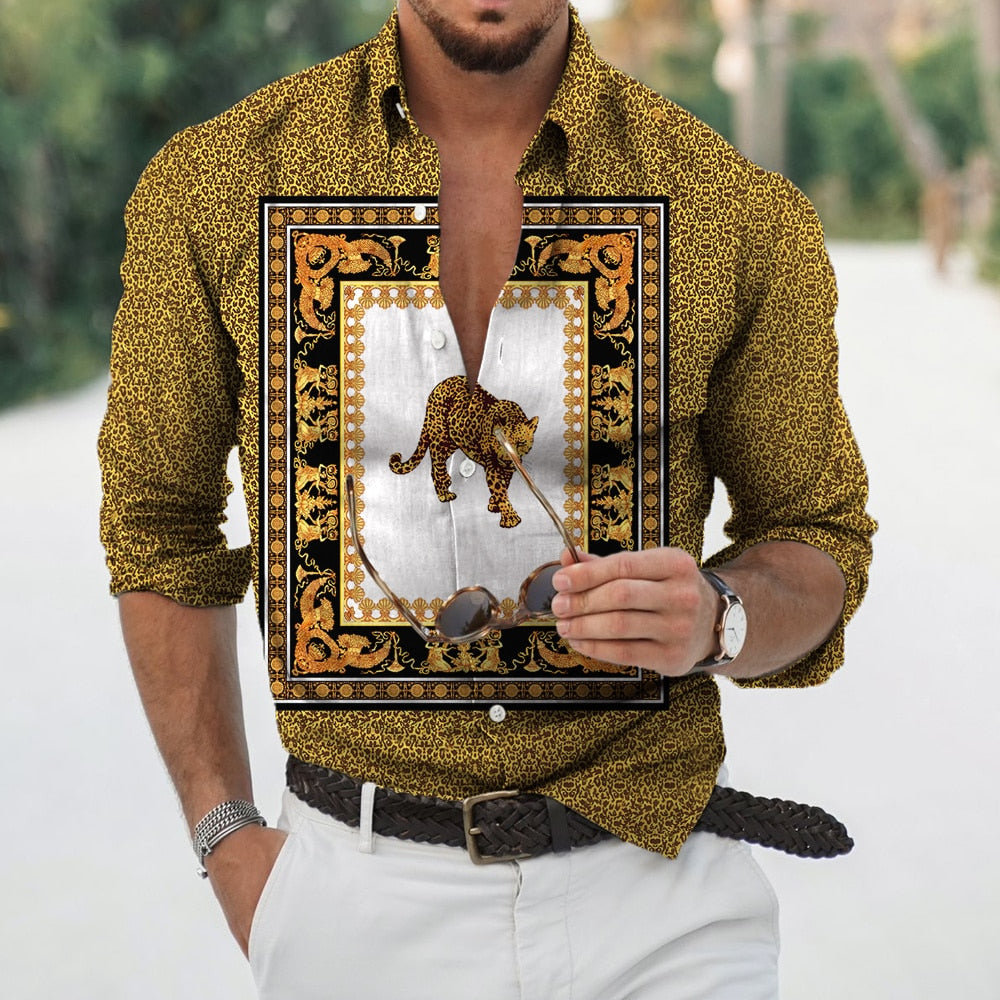 D Baroque Long Sleeve Luxury Social Shirt - Premium Men's Clothing from 500 products - Just $29.99! Shop now at 5th & Barnett Creative Fashions 