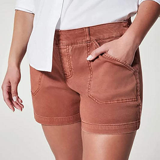 Stretch Twill Thin Waist Shorts - Premium  from 500 products - Just $29.99! Shop now at 5th & Barnett Creative Fashions 