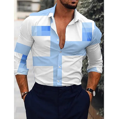 Luxury Shirt Casual Lattice Print - Premium Men's Clothing from 5th & Barnett Creative Fashions - Just $35.99! Shop now at 5th & Barnett Online Boutique 