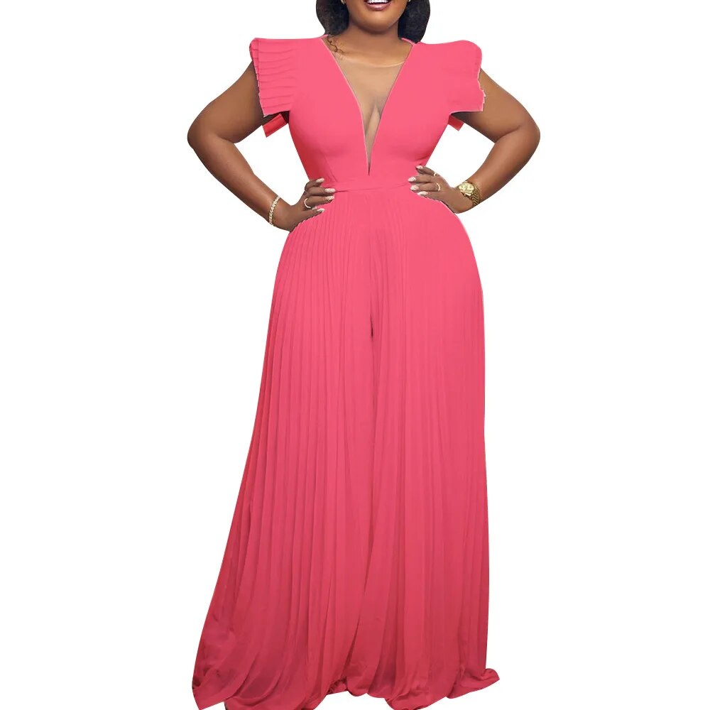 CINESSD Elegant Pleated Jumpsuit - Premium Women's Clothing from 5th & Barnett Creative Fashions - Just $65.99! Shop now at 5th & Barnett Online Boutique 