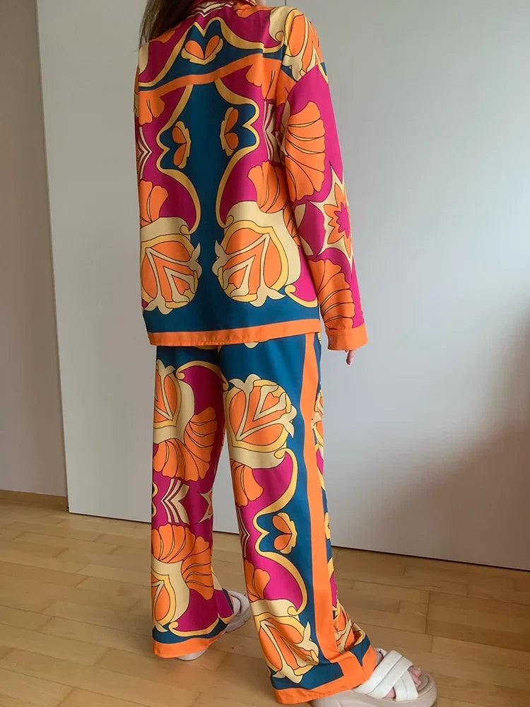 Bat Sleeve Floral Printed Wide leg Pant Suit - Premium Women's Clothing from 5th & Barnett Creative Fashions - Just $25.99! Shop now at 5th & Barnett Online Boutique 