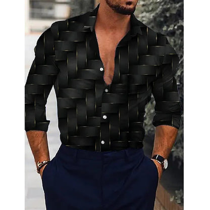 Luxury Shirt Casual Lattice Print - Premium Men's Clothing from 5th & Barnett Creative Fashions - Just $35.99! Shop now at 5th & Barnett Online Boutique 