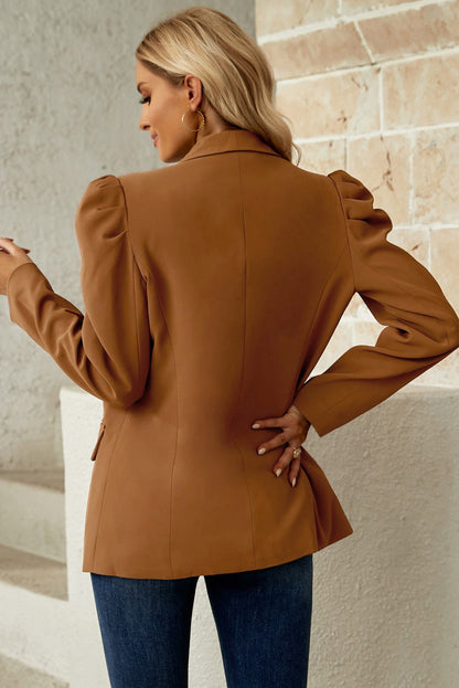 Double Take Puff Sleeve Shawl Collar Blazer - Premium Women's Clothing from 5th & Barnett Creative Fashions - Just $35.99! Shop now at 5th & Barnett Creative Fashions 