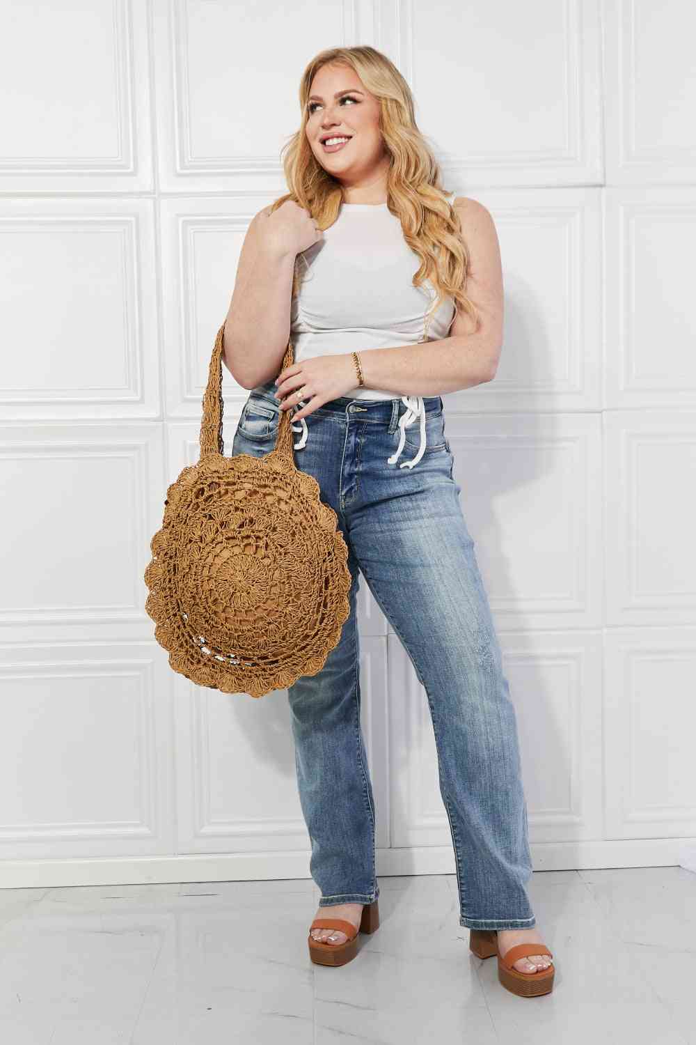 Justin Taylor Brunch Time Straw Rattan Handbag - Premium  from 5th & Barnett Creative Fashions - Just $42.99! Shop now at 5th & Barnett Creative Fashions 